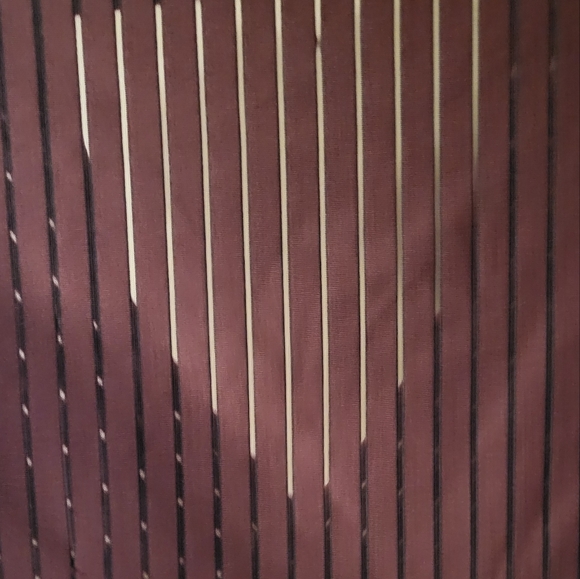 RICKI'S Burgundy semi-sweer stripe wrap blouse - Picture 3 of 4